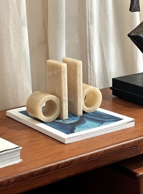 【中古书立】vintage家居摆件书立书挡大理石设计书架家装饰品