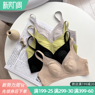 超薄款内衣聚拢收副乳防凸无钢圈凉感兔兔杯大胸显小文胸套装