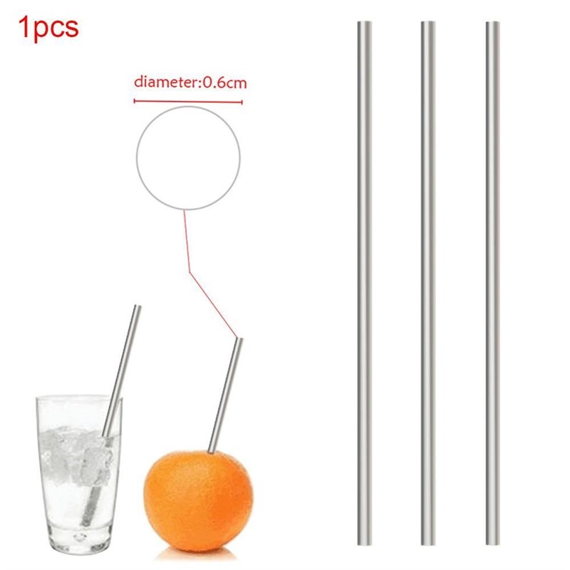 1/2/4/6/8Pcs/lot Reusable Metal Straw Drinking Stainless Ste