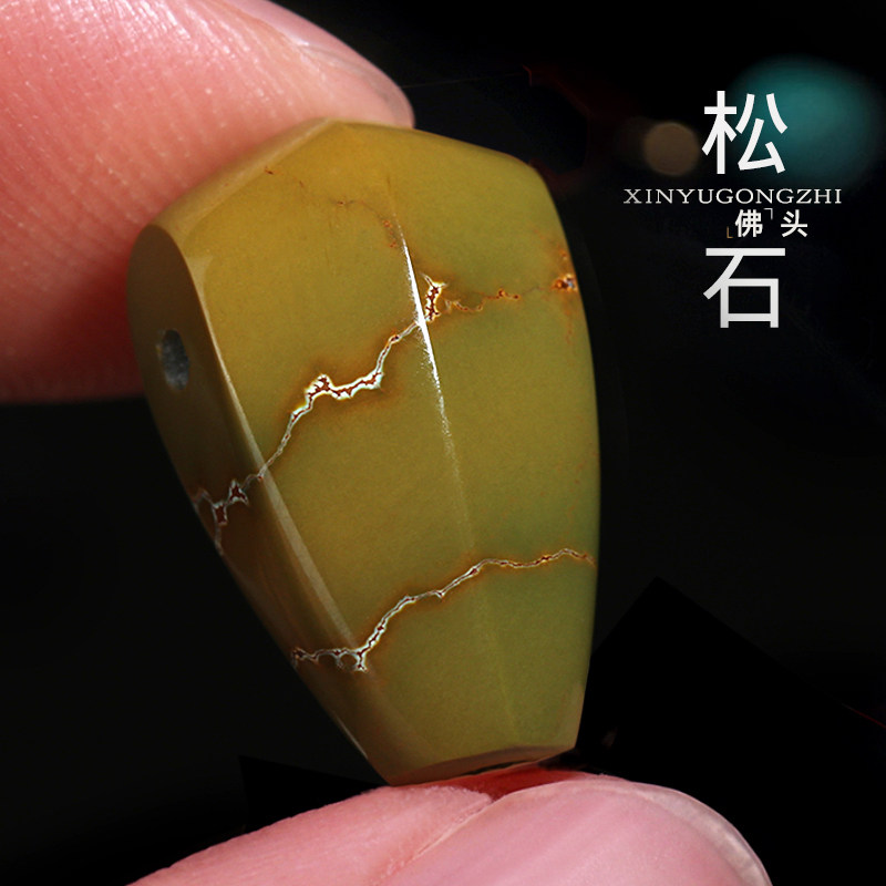 热销高瓷绿绿松石鲨鱼鳍一体三通佛头佛珠百香籽菩提文玩手串DIY
