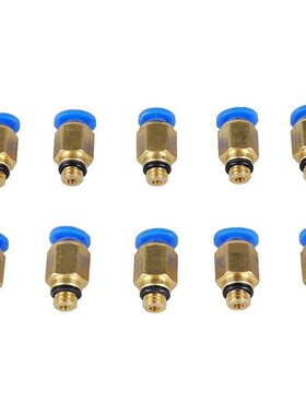 10 Pcs PC4-M6 Male Straight Pneumatic PEFE Tube Push Fitting