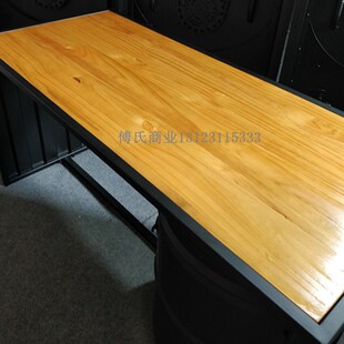 铁艺油桶集装箱板拼合办公桌电脑桌工业风长条工作储物带柜长桌子