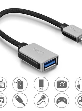 Nylon Braided Cable USB 3.1 Type C Male to USB Female Data
