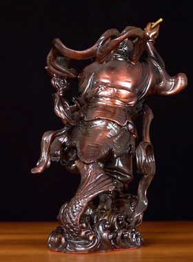 纯黄铜魁星摆件创意中式桌面家居办公室装饰品修饰品铜像摆件