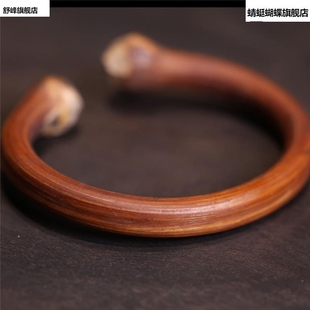 银饰西藏鸡血藤手镯戒指情侣款复G古民族风文玩饰品开口手镯