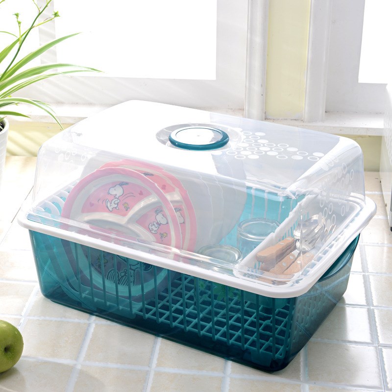 塑料碗柜 厨房沥水碗架带 盖碗筷餐具收纳盒套装收纳架置