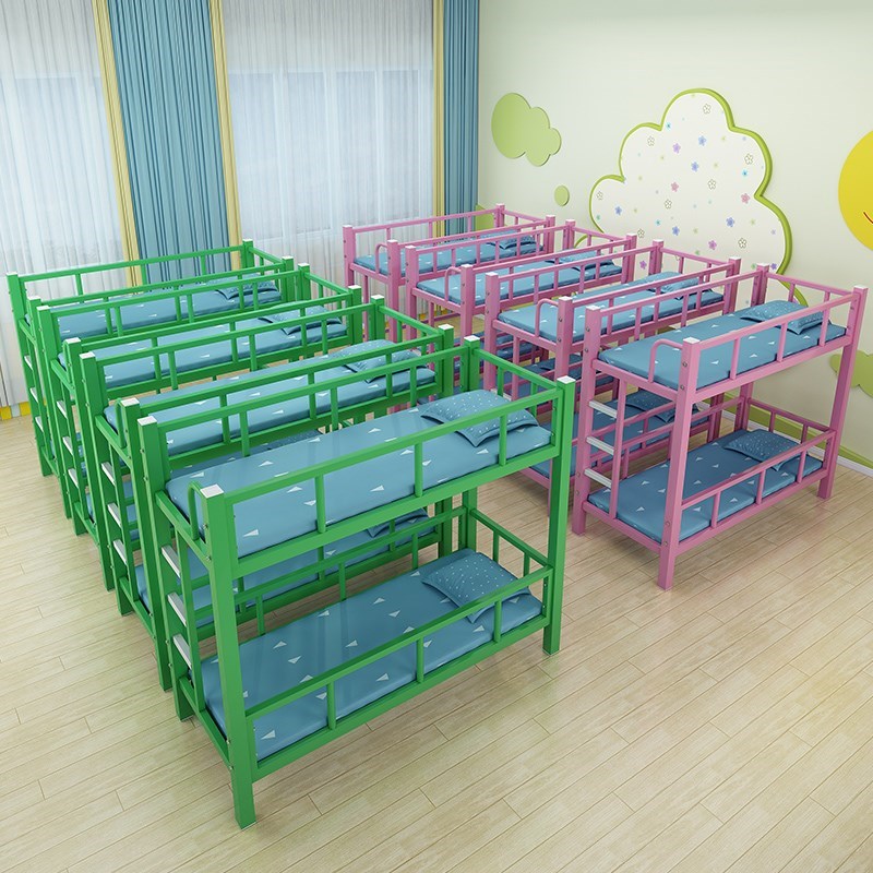 幼儿园儿童午睡床儿m童床上下床女孩双层床铁床宿舍上下母子床加