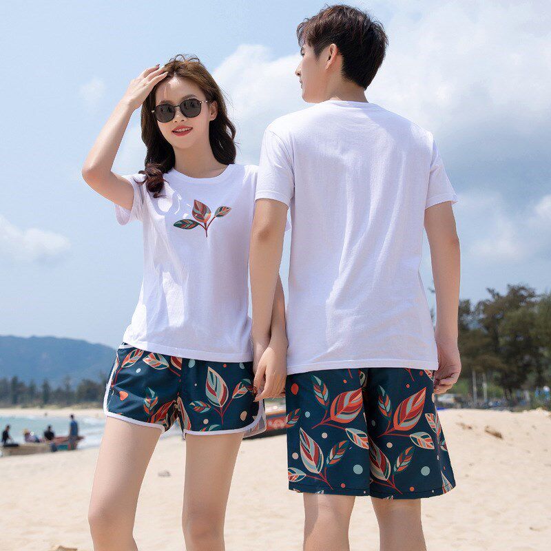 沙滩裤男速干宽松套装q大裤衩情侣海边度假游泳可下水泡温泉五分