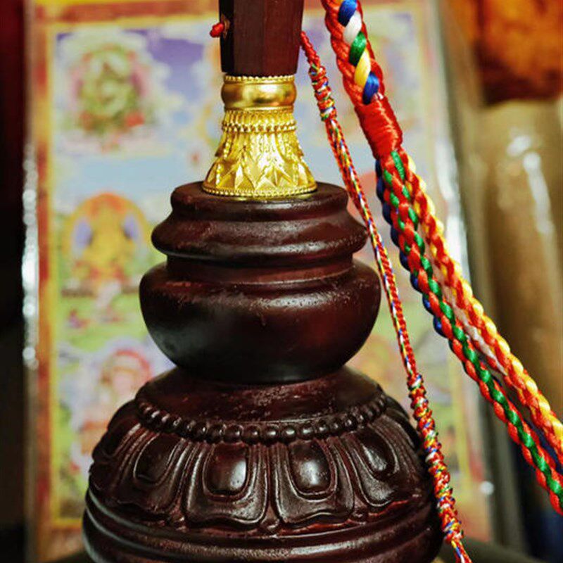 格萨尔王权杖实木p底座木头底座高约11.5cm