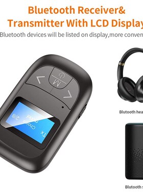 T14 Bluetooth 5.0 Audio Transmitter Receiver with LED Displa