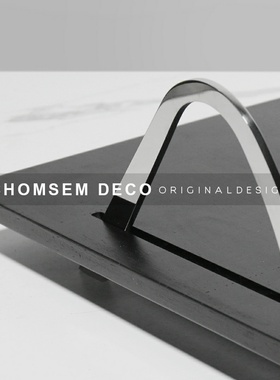 简约现代创意金属实木收纳托盘样板房间茶几软装饰品X餐桌果盘摆