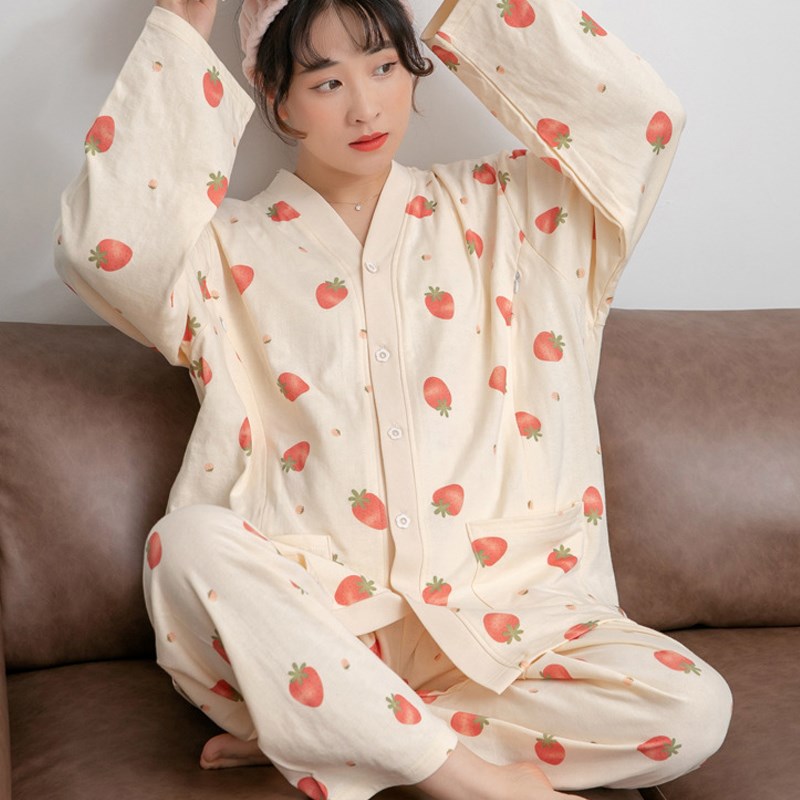 春夏季孕妇e棉提花月子服300斤特大码产后哺乳睡衣加大加肥套装