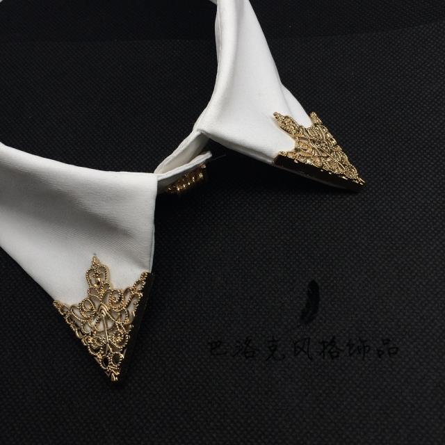 小众高货衬衣复古领尖装饰扣三角针扣女衬衣领夹领角夹衣领夹饰品