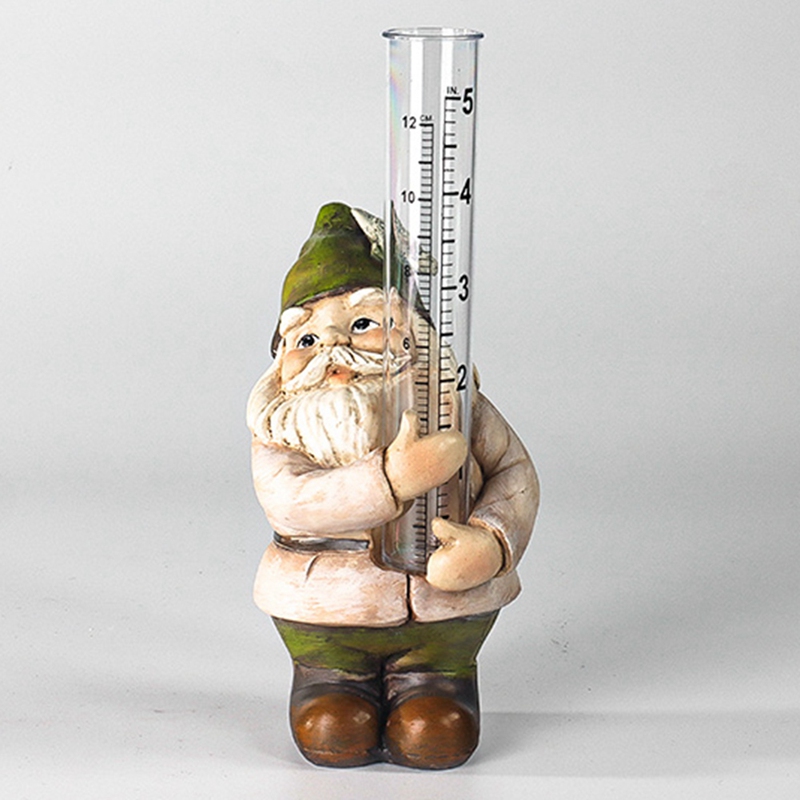 Resin Gnome Rain Guagesx Outdoor Gnime Figurone Dwarf