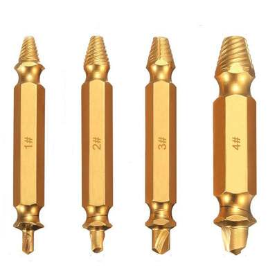 速发4pcs Titanium Coated Double Side Damaged Screw Extractor