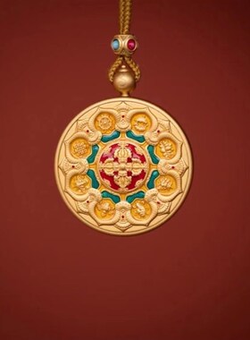 现货五台S唐卡五爷真身吊v坠佛牌彩绘藏式唐卡龙五爷挂件项链男女
