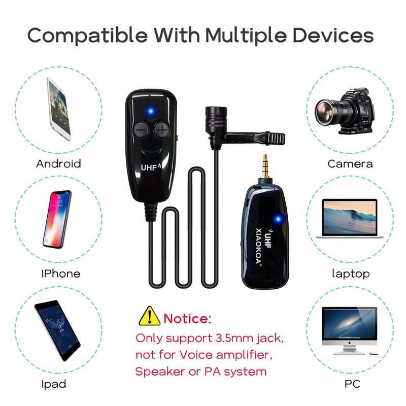 速发XIAOKOA HF Lavalier Wireless Microphone Recording Youtub