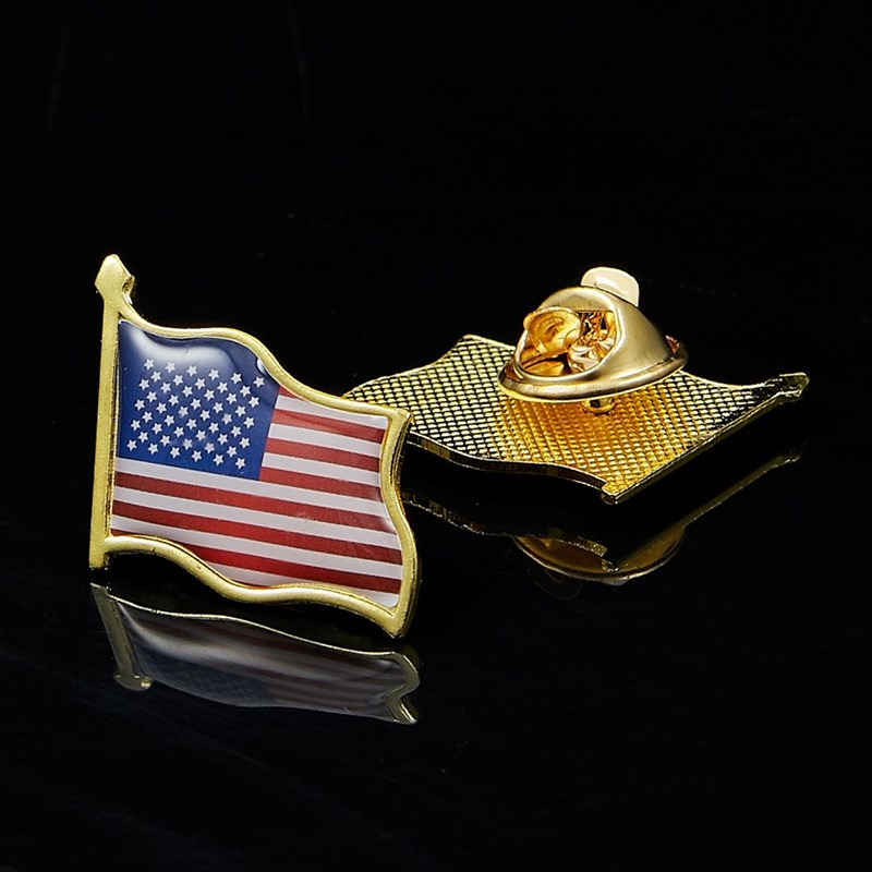 American Flag Hat Tie Tack Badge 3D Waving Lapel Pin nited S