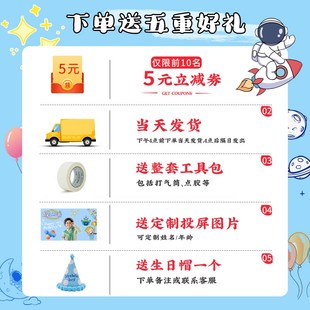 饰品二周岁三男孩派对氛围仪式 生日快乐挂布气球场景布置装 感2岁3