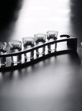 6 Pcs Shot Glass Set With Rack Mini   Household Bar Club Lea