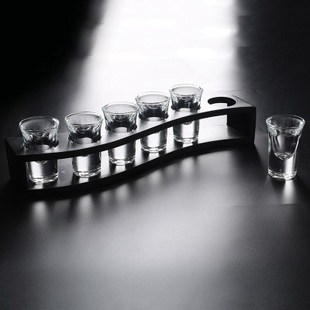 6 Pcs Shot Glass Set With Rack Mini   Household Bar Club Lea