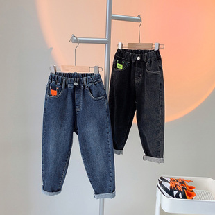 男童牛仔裤2023春秋新款儿童裤子秋冬棉裤韩P版加厚一体绒休闲长