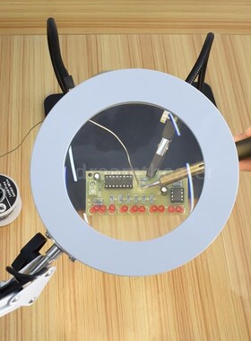 Foldable Professional 5X Magnifying Glass Desk Lamp Magnifie