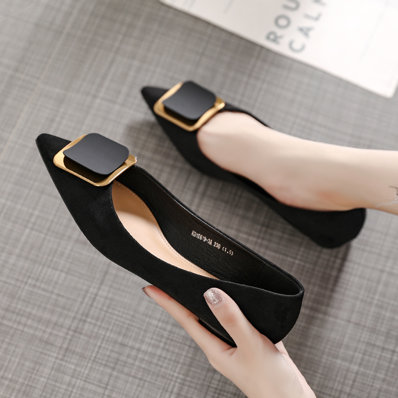 网红Brand Flats Shoes Women Flock Soft Soled Ballets Ladies