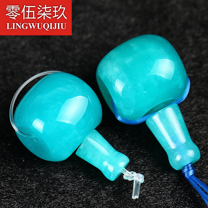 新品天然冰种天河石藏式三通佛头文玩配件 108颗菩提手串手链散珠