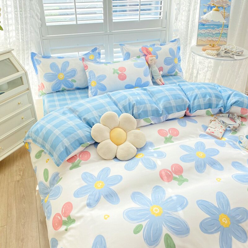 床上用品四件套冬季3纯水洗棉床单磨毛被套学生宿舍单人三件套女4,床上用品,床品套件/四件套/多件套,淘宝优惠券,粉丝福利购,淘宝优惠卷