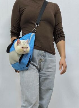 手提猫包夏天透气便携外出斜挎溜幼猫防应激小号背包小体宠物猫袋