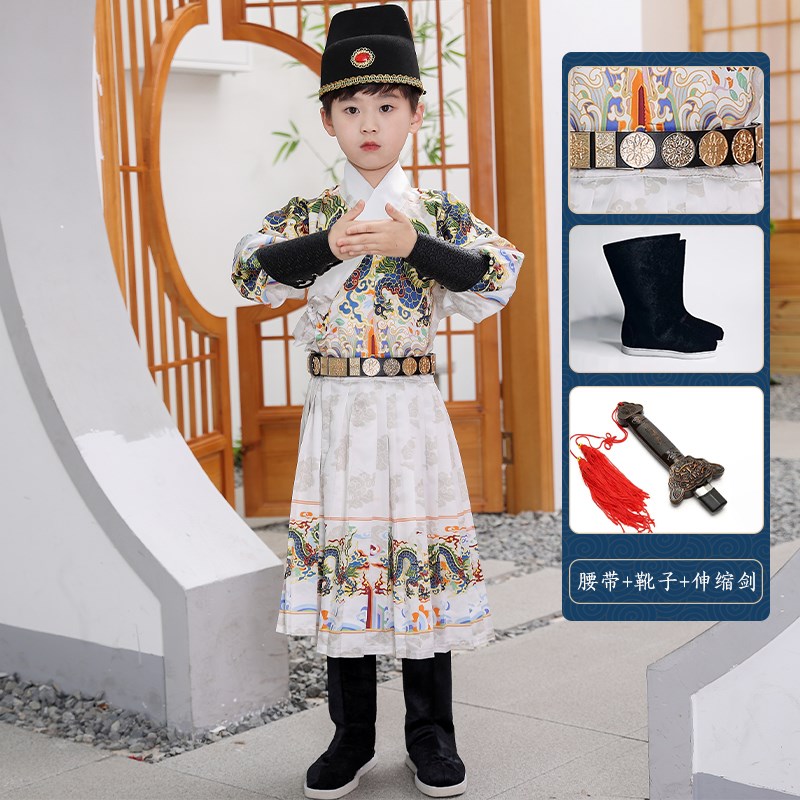 速发儿童古装飞鱼服明制宝宝幼儿园男童锦衣卫汉服武侠风小学生演