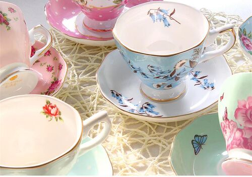 180ML, fine bone china coffee cup and saucer and spoon, funn
