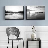 黑白装 饰画工业风风景挂画办公室饭厅餐厅走廊过道卧室酒店墙现货