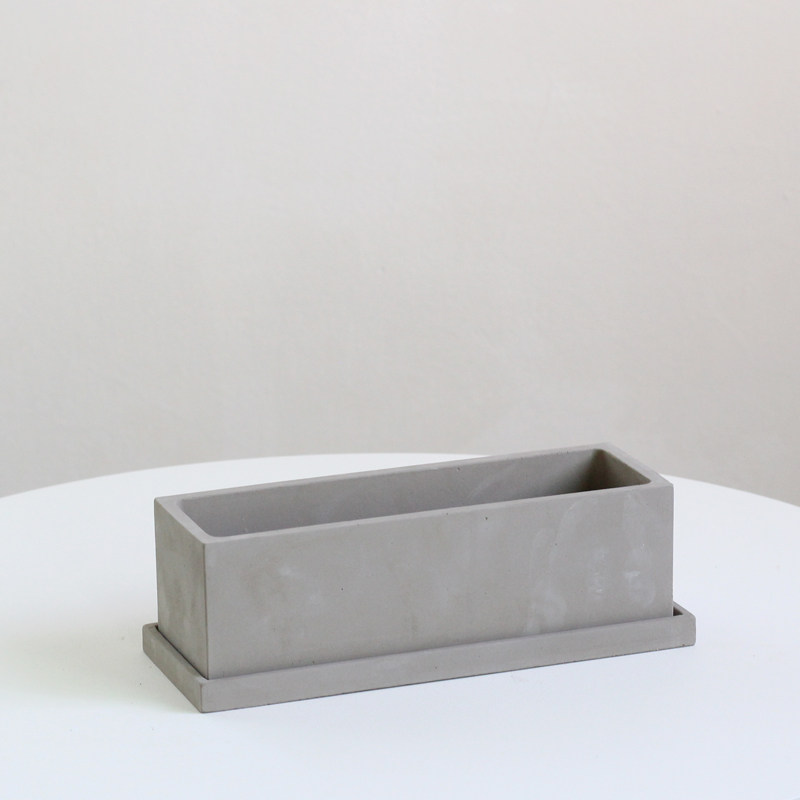 长方形水泥多肉花盆长q条组合造景仙人球拼盘方形仙人掌植物盆栽