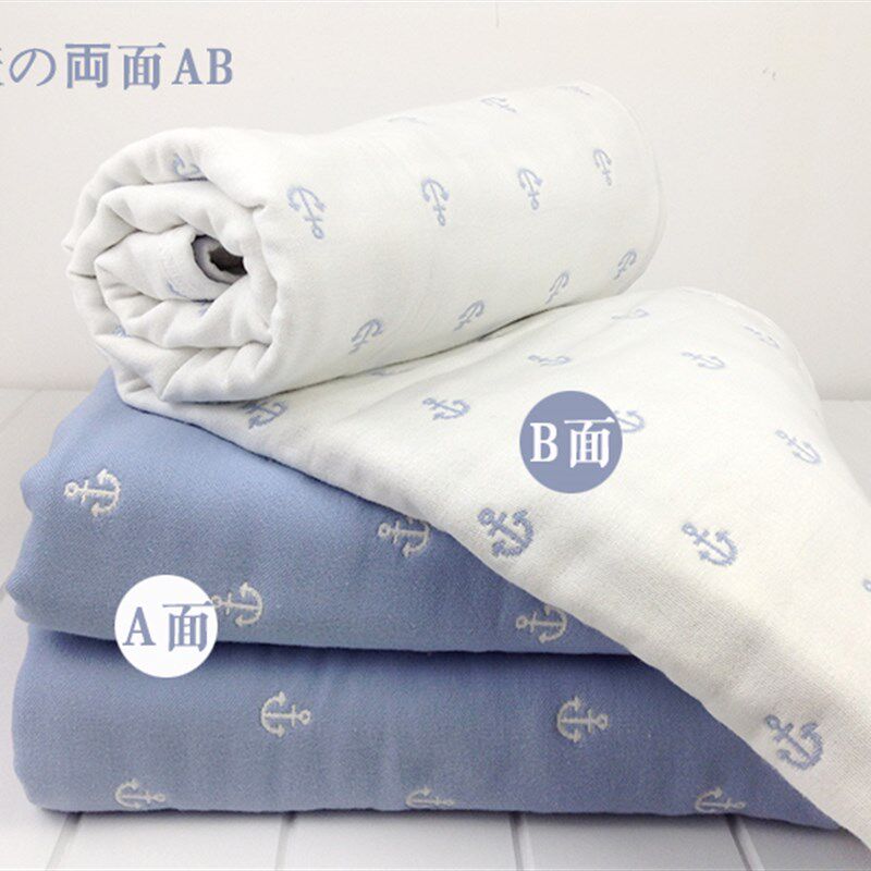 婴儿纯棉纱布浴巾超柔宝宝w新生儿方形毛巾被春秋冬大盖毯空调毯