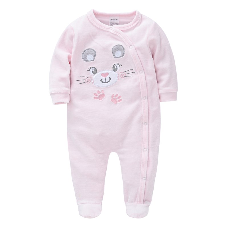 极速Kavkas Winter New Baby Clothing Boys Velour Warm Romper