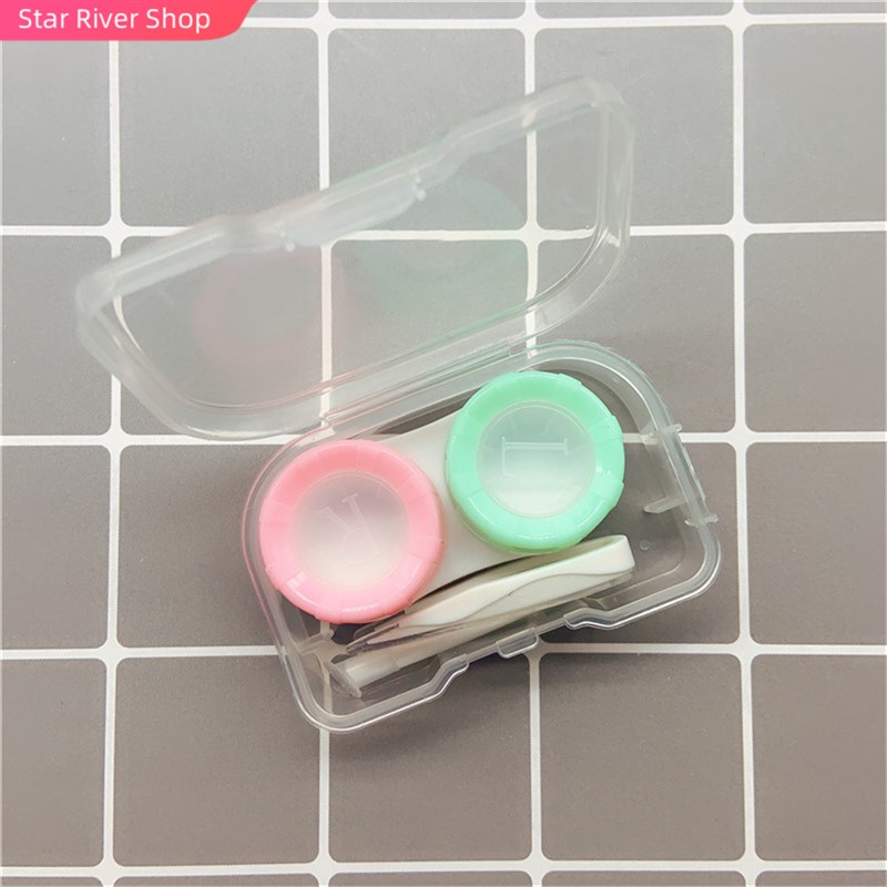 网红Simple Contact Lens Case Box Eyewear Accessories Cute Tr