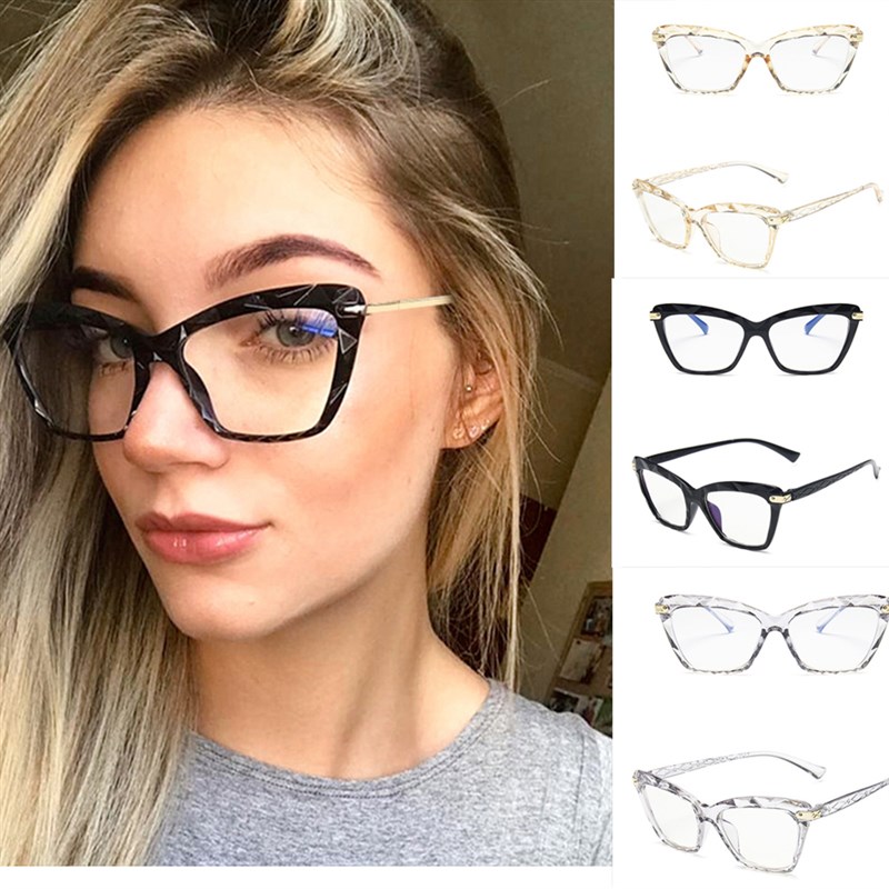 网红Women Fashion Cat Eye Anti Blue Light Glasses Cat Eye Bl