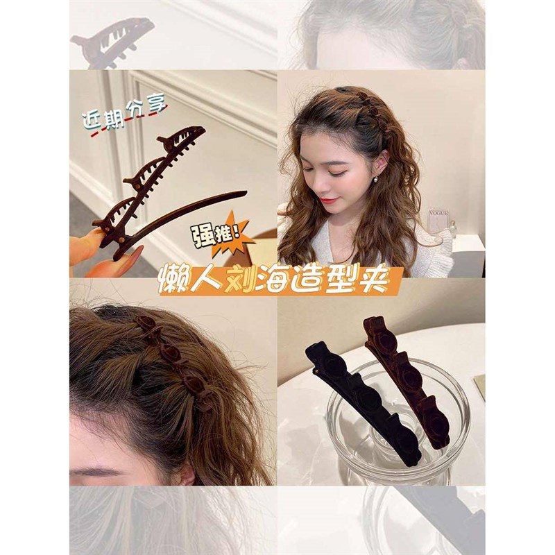 网红发夹百搭编发鸭嘴夹女甜美侧边刘海发卡日系可爱夹子头饰