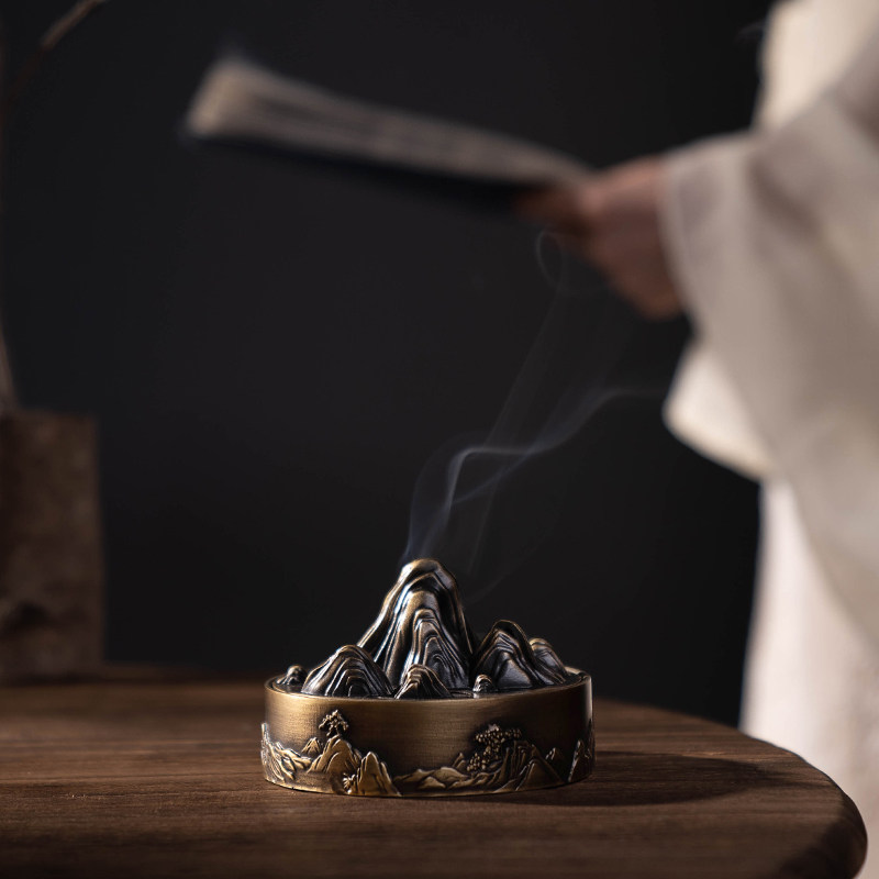 香炉家用沉香盘香炉室内檀香熏香炉卧室禅意香薰炉茶道.摆件香篆