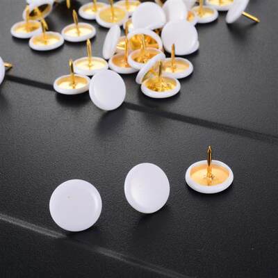 推荐50pcs White Push Pins Thumb Thumbtack Tacks Board Pins f