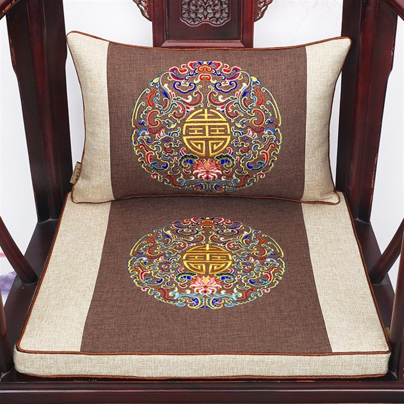 新中式刺绣红木沙发坐垫餐椅实木家俱圈椅太师椅茶桌椅垫可定制,居家布艺,椅垫,淘宝优惠券,粉丝福利购,淘宝优惠卷