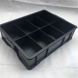黑色防静电分格箱托盘零件收纳箱防静电周转箱电子元件盒塑料方盘