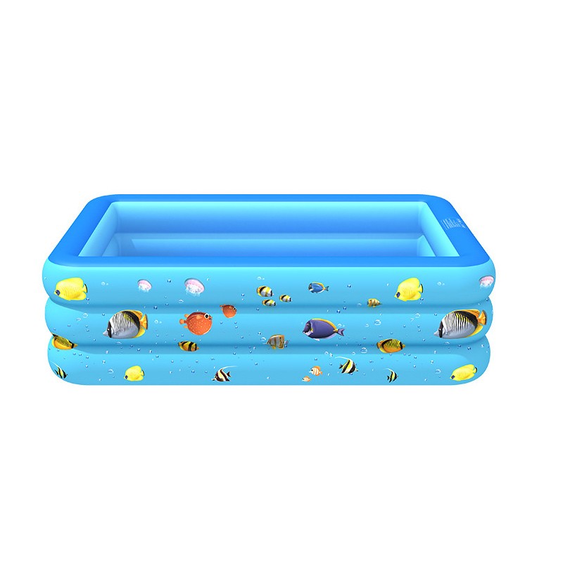 家庭室内外成人泳池儿童宝游泳池BPVC方形水池充气水池游泳池三色