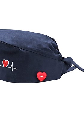 Wo Scrubs Caps with Button ltra-thin Breathable Cartoon Prin