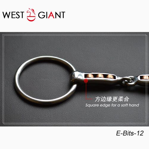 不锈钢O型英式口衔 铜棍珠方边马嚼子 马术衔铁马具用品马术