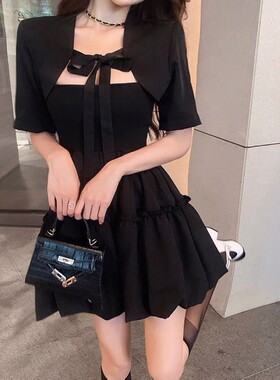 吊带坎肩西装仙i女裙子外套女小个子网红2023套装洋装法式新款夏