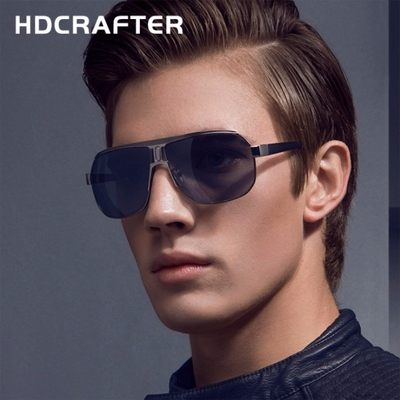 HDCRAbFTER Mens Retro Polarized Sunglasses Men Ovesized Luxu