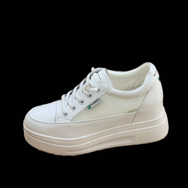 网面透气小白鞋女2024新款爆款夏季镂空网休闲板鞋内增高运动网鞋